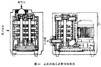 立式構(gòu)造爪式真空泵結(jié)構(gòu)示意圖